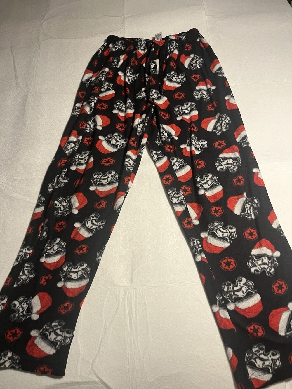 Star Wars Stormtrooper Santa Christmas Pajama Pants Men’s Medium Black Red